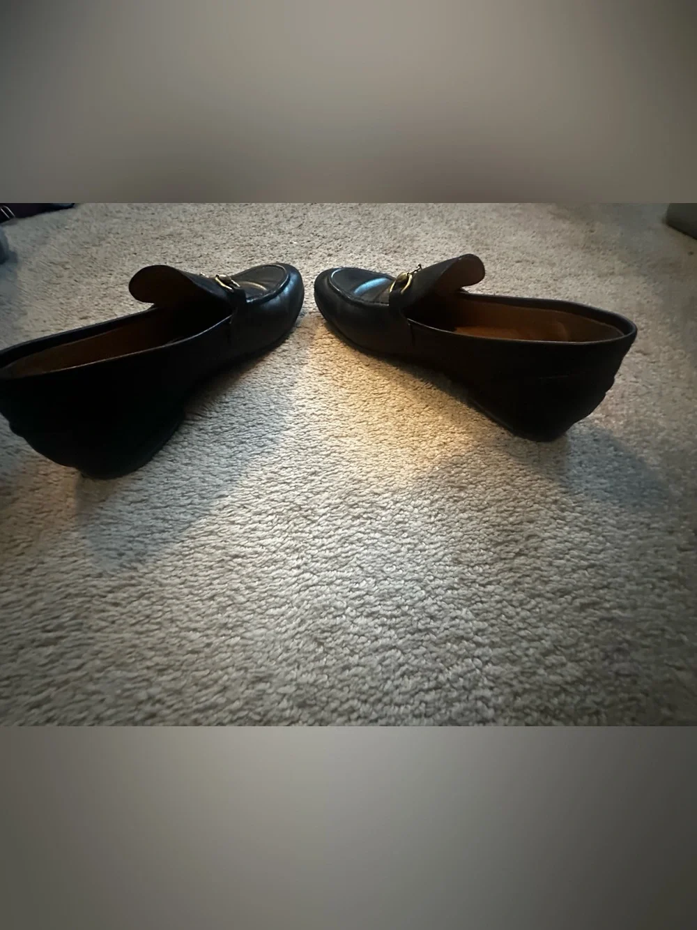 Gucci Black Leather Horsebit Loafers with Gold Hardware
